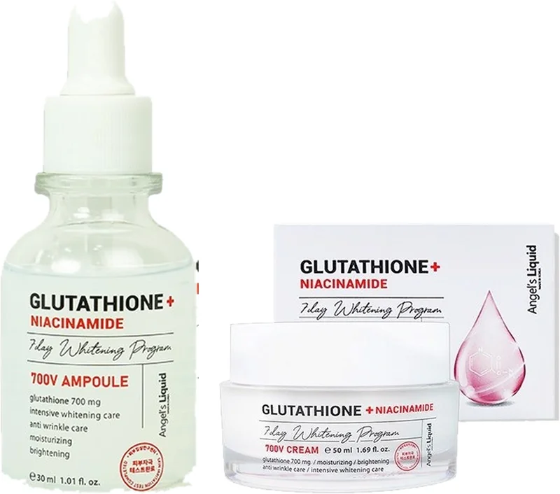 Combo Tinh Chất & Kem Dưỡng Angel's Liquid Glutathione + Niacinamide 700V Ampoule 30ml & 700V Cream 50ml