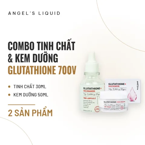 Combo Tinh Chất & Kem Dưỡng Angel's Liquid Glutathione + Niacinamide 700V Ampoule 30ml & 700V Cream 50ml