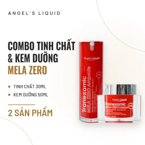 Combo Tinh Chất & Kem Dưỡng Angel's Liquid Tranexamic Mela Zero Ampoule 30ml & Mela Zero Cream 50ml