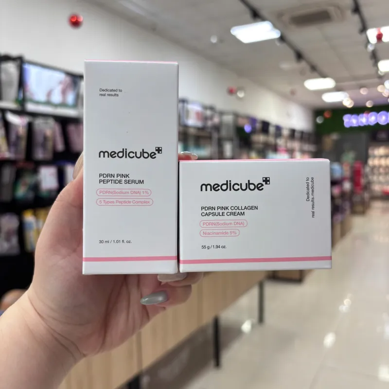 Combo Medicube PDRN Pink Peptide Serum 30ml và Medicube PDRN Pink Collagen Capsule Cream 55g – ảnh thật tại cửa hàng Tanpopo
