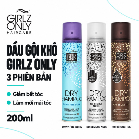 Dầu Gội Khô Girlz Only Dry Shampoo 200ml