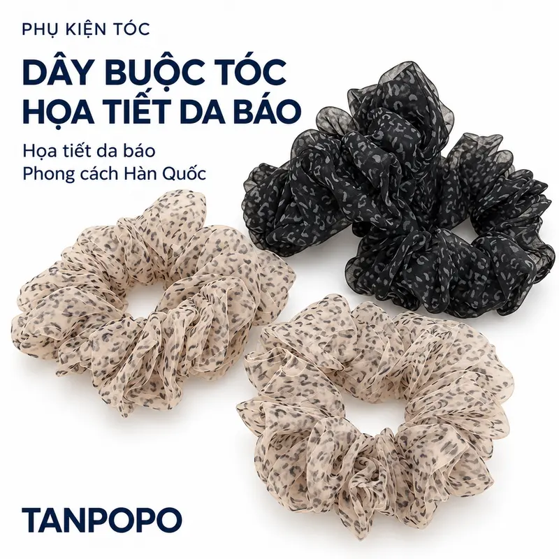 Dây Buộc Tóc Họa Tiết Da Báo Kiểu Hàn Quốc – phụ kiện tóc tại Tanpopo