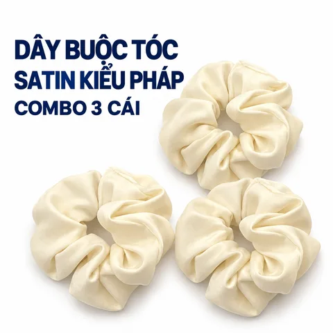 Dây Buộc Tóc Ruột Già Sa Tin Kiểu Pháp