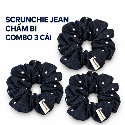 Dây Buộc Tóc Scrunchie Chấm Bi Jean