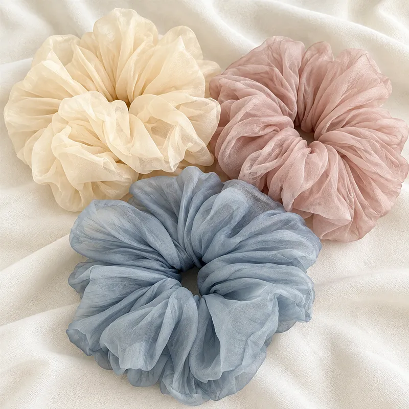Dây Buộc Tóc Scrunchie Nhún Bèo Phong Cách Hàn 3458Q