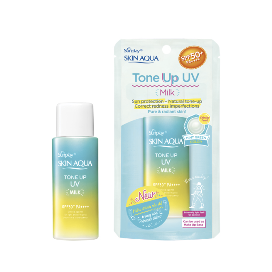 Sữa Chống Nắng Hiệu Chỉnh Sắc Da Skin Aqua Tone Up UV Milk 50g (Mint Green) (Nhập Khẩu)