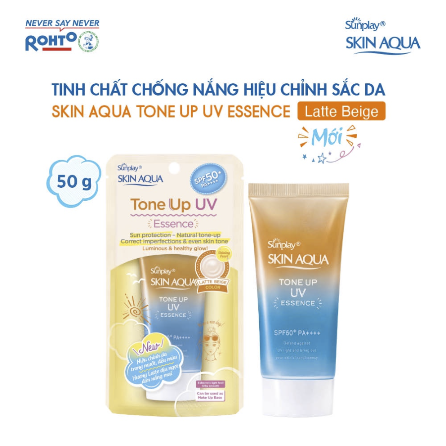 Tinh Chất Chống Nắng Hiệu Chỉnh Sắc Da Sunplay Skin Aqua Tone Up UV Essence SPF50 50g - Latte Beige
