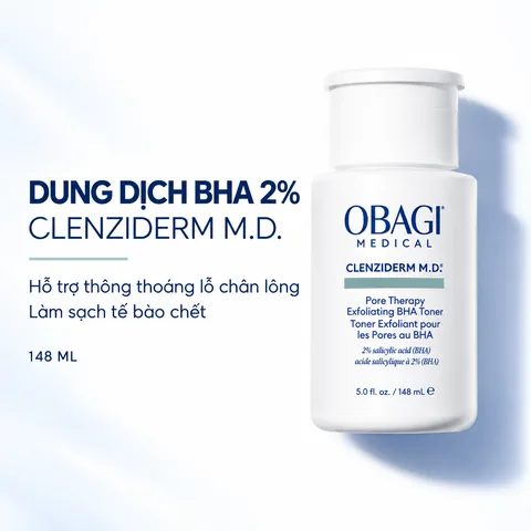 Dung Dịch Trị Mụn Tẩy Tế Bào Chết Obagi Clenziderm MD Pore Therapy Salicylic Acid 2% 148ml (Nhập Khẩu)