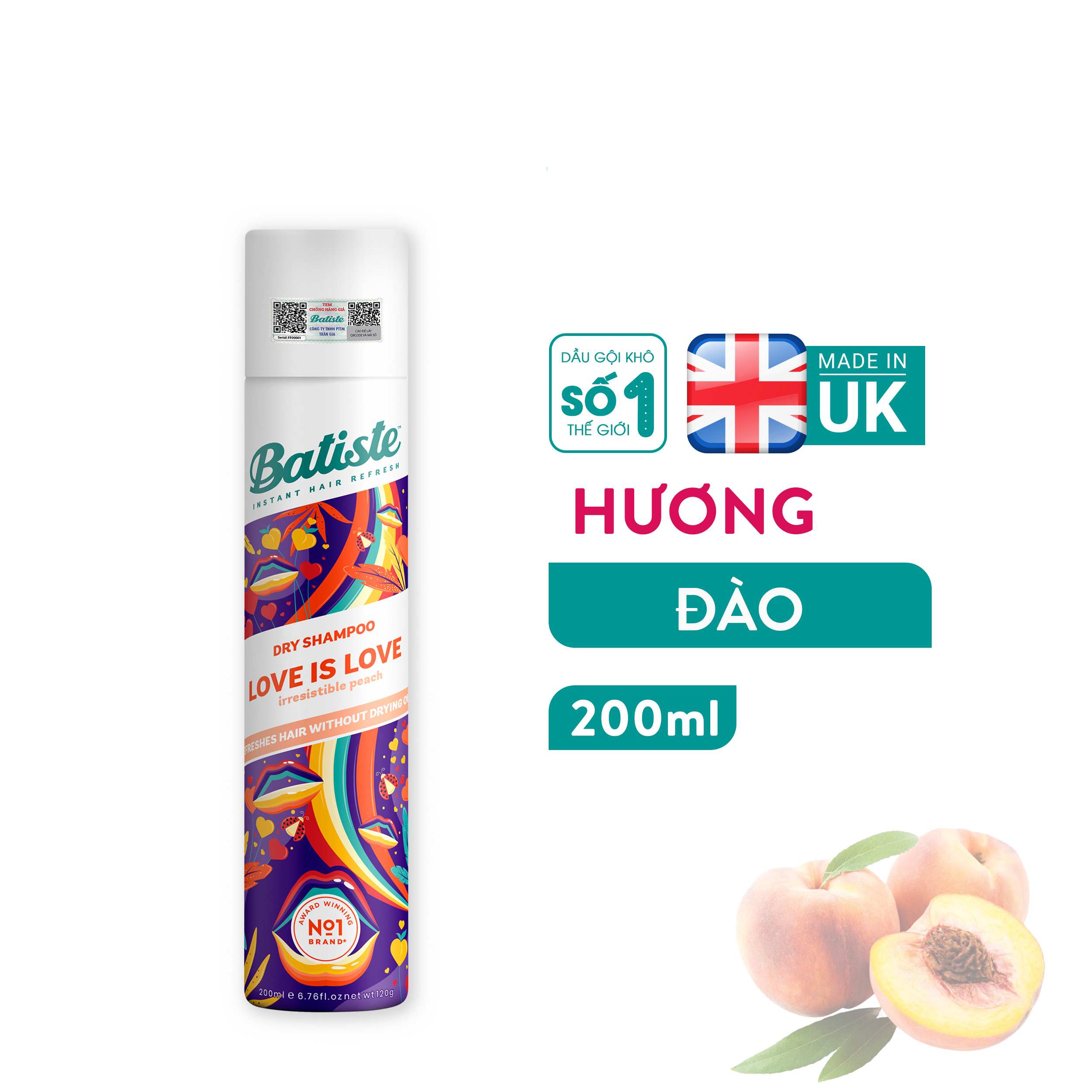 Gội Khô Batiste Dry Shampoo Love Is Love 200ml
