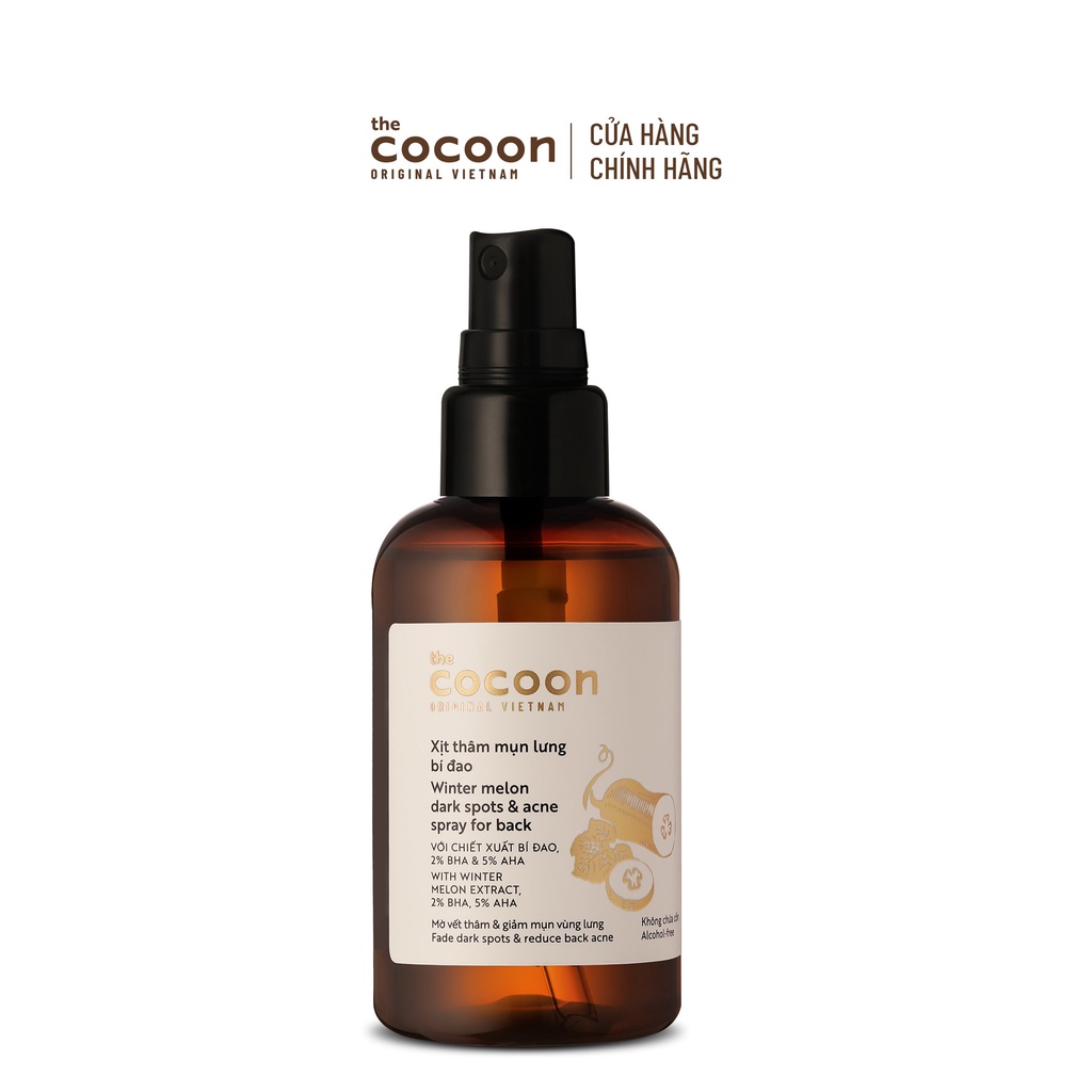 Xịt Thâm Mụn Lưng Bí Đao Cocoon Winter Melon Dark Spots & Acne Spray 140ml