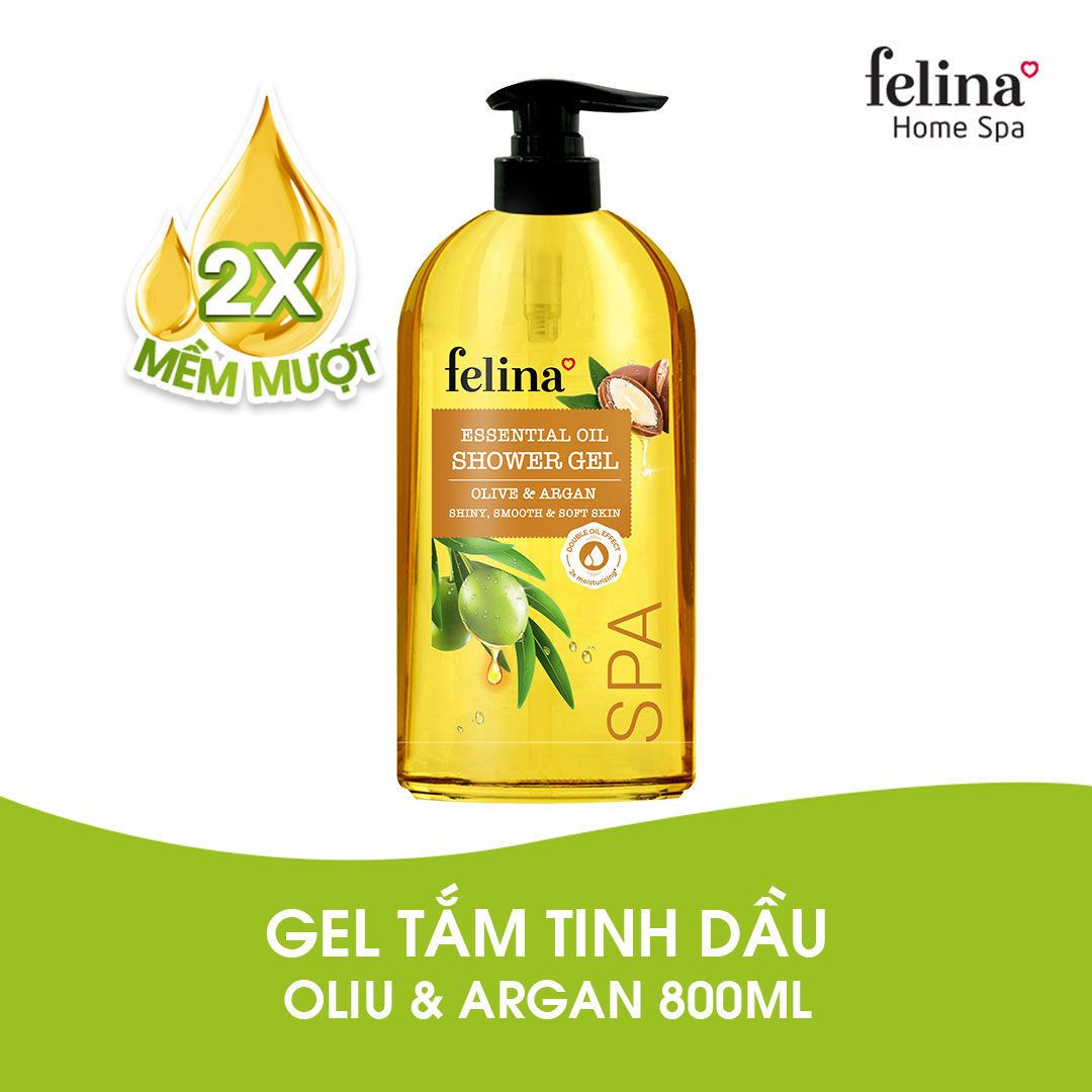 Gel Tắm Tinh Dầu Felina Essential Oil Shower Gel Olive & Argan\