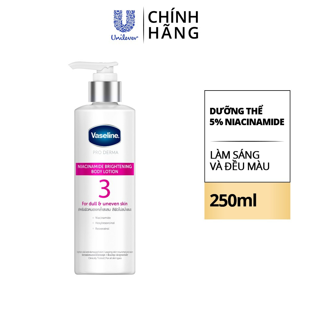 Sữa Dưỡng Thể Vaseline Pro Derma Niacinamide Brightening Body Lotion 3 250ml