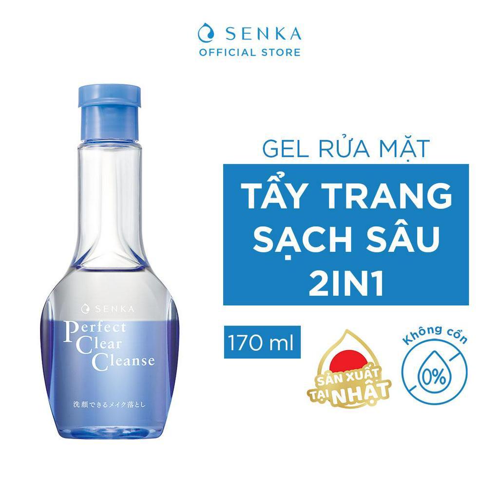 Gel Rửa Mặt Tẩy Trang 2 Trong 1 Senka Perfect Clear Cleanse 170ml