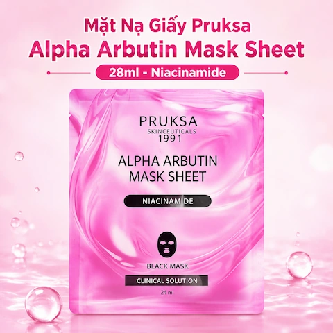 Mặt Nạ Giấy Pruksa Alpha Arbutin Mask Sheet 28ml - Niacinamide
