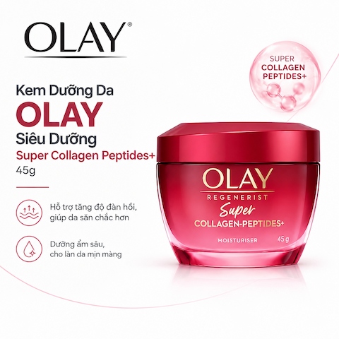 Kem Dưỡng Da Olay Siêu Dưỡng Super Collagen Peptides+ 45g