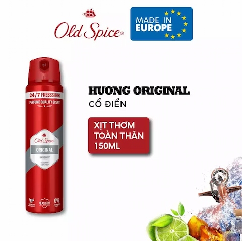 Xịt Khử Mùi Old Spice Deodorant Body Spray 150ml