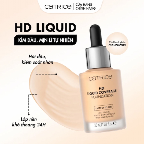 Kem Nền Catrice HD Liquid Coverage 30ml (Mẫu Mới)