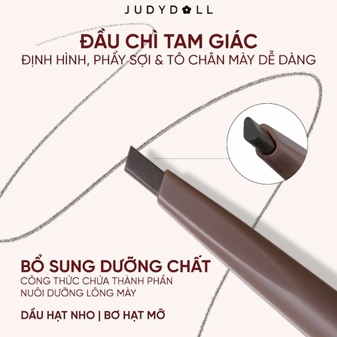 Chì Kẻ Mày Đầu Tam Giác Judydoll Triangular Eyebrow Pencil - 02 Natural Brown