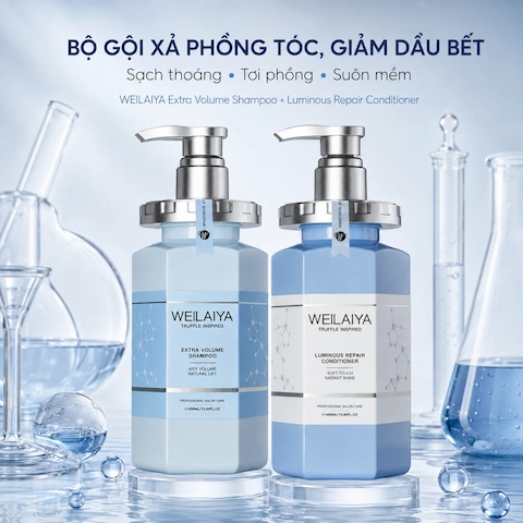 Bộ Gội Xả Weilaiya Extra Volume & Luminous Repair