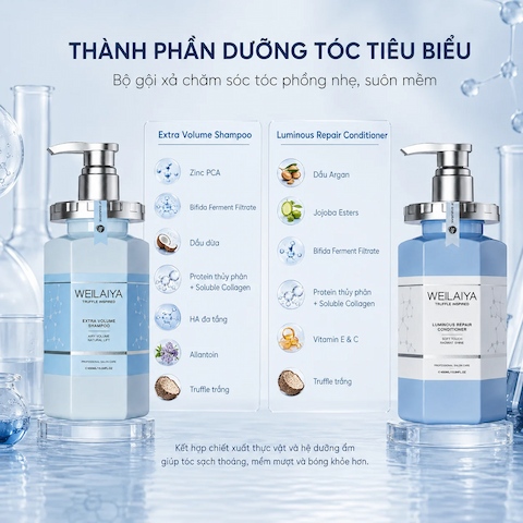 Bộ Gội Xả Weilaiya Extra Volume & Luminous Repair
