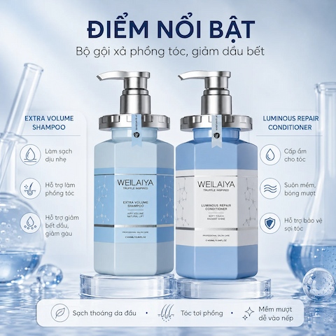 Bộ Gội Xả Weilaiya Extra Volume & Luminous Repair