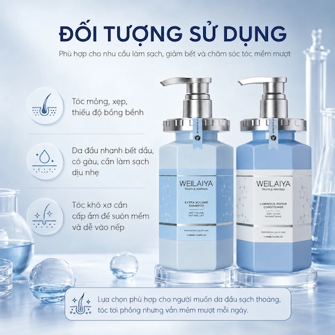 Bộ Gội Xả Weilaiya Extra Volume & Luminous Repair