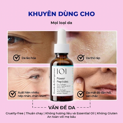 Tinh Chất Geek & Gorgeous 101 Power Peptides Pro-Collagen Serum 30ml