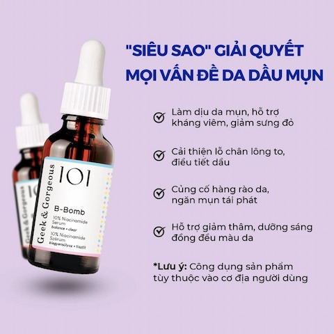 Tinh Chất Sáng Da Geek & Gorgeous 101 B-Bomb 10% Niacinamide Serum 30ml