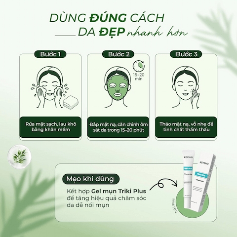 Mặt Nạ Tràm Trà Keyshu Melaleuca Alternifolia Leaf Oil Bioessence Mask T 26ml