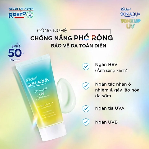 Tinh Chất Chống Nắng Sunplay Hiệu Chỉnh Sắc Da Skin Aqua Tone Up UV Essence Mint Green SPF50+/PA++++ 50g