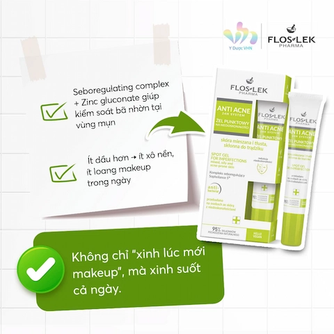 Gel Chấm Mụn Floslek Anti Acne 24h System Spot Gel For Imperfections 20ml (Nhập Khẩu)