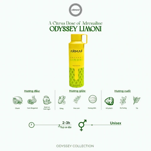 Xịt Thơm Toàn Thân Armaf Odyssey Limoni Body Spray 200ml (Fresh Edition)