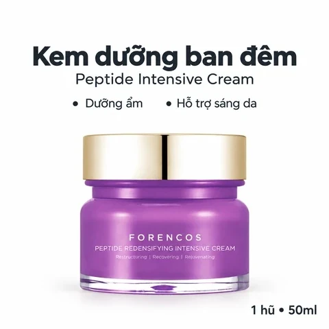 Kem dưỡng ban đêm Forencos Peptide Redensifying Intensive Cream màu tím hũ 50ml