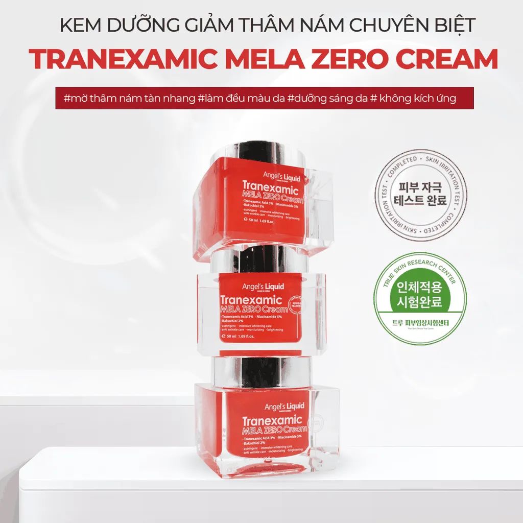 Kem Dưỡng Mờ Nám Chuyên Biệt Angel's Liquid Tranexamic Mela Zero Cream 50ml (Đỏ)