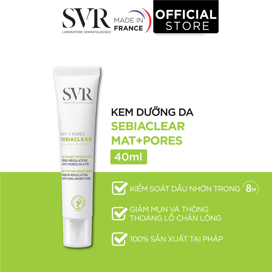 Kem Dưỡng Giảm Mụn, Bóng Nhờn & Se Lỗ Chân Lông SVR Sebiaclear Mat + Pores 40ml