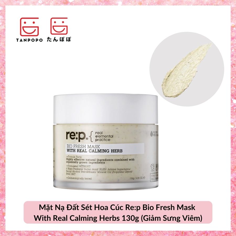 Mặt Nạ Đất Sét Hoa Cúc Re:p Bio Fresh Mask With Real Calming Herbs 130g (Giảm Sưng Viêm)