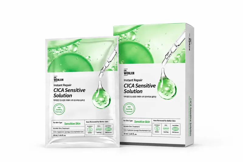 Hộp 10 miếng mặt nạ Dr Wonjin Cica Sensitive Solution mẫu mới