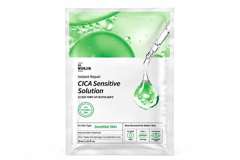 Miếng mặt nạ Dr Wonjin Instant Repair Cica Sensitive Solution 30ml mẫu mới