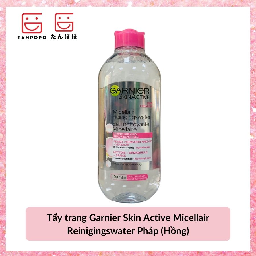 Tẩy trang Garnier Skin Active Micellair Reinigingswater Pháp (Hồng)