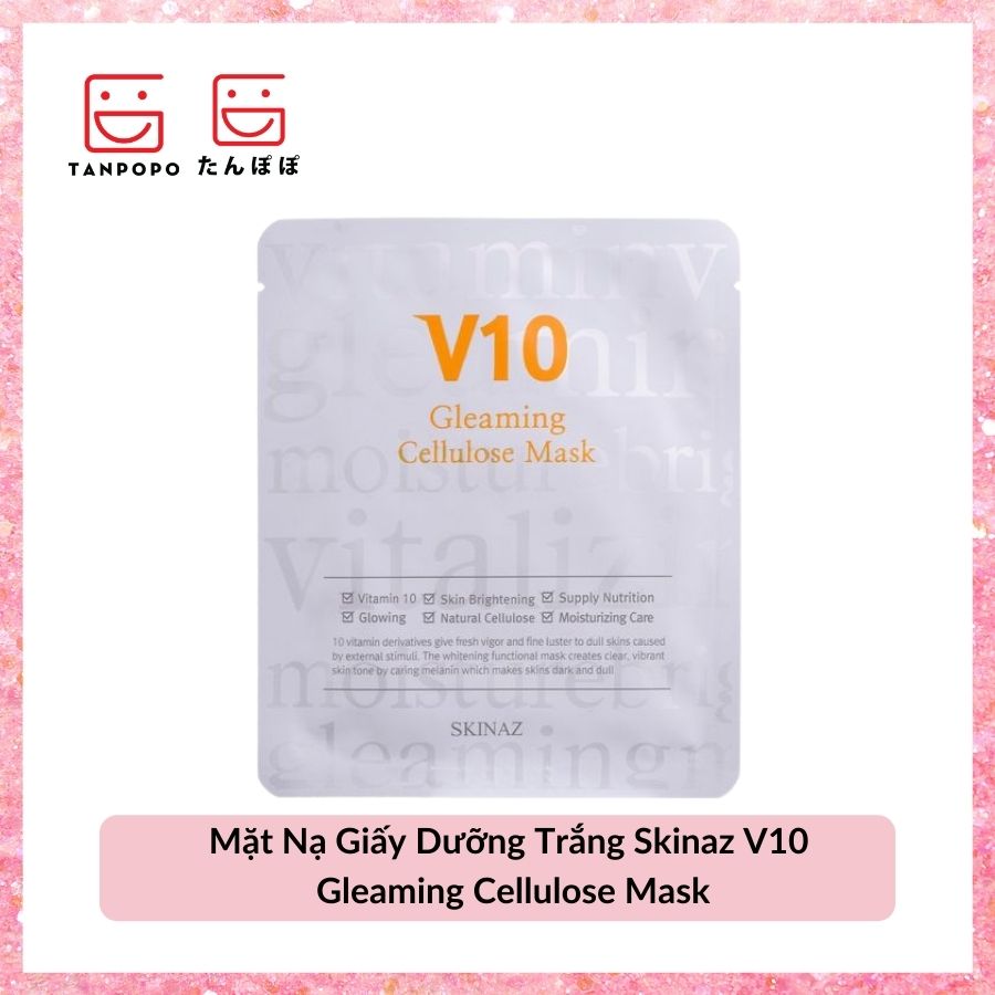 Mặt Nạ Giấy Dưỡng Trắng Skinaz V10 Gleaming Cellulose Mask