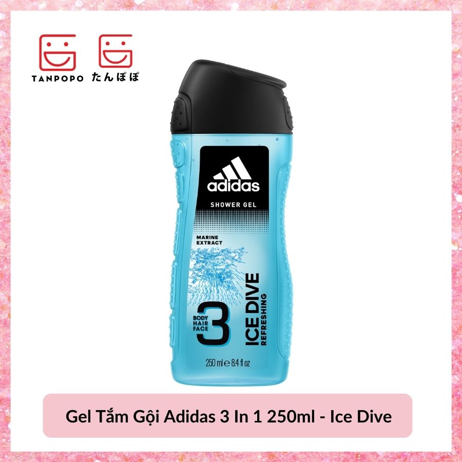 Gel Tắm Gội Adidas 3 In 1 250ml - Ice Dive