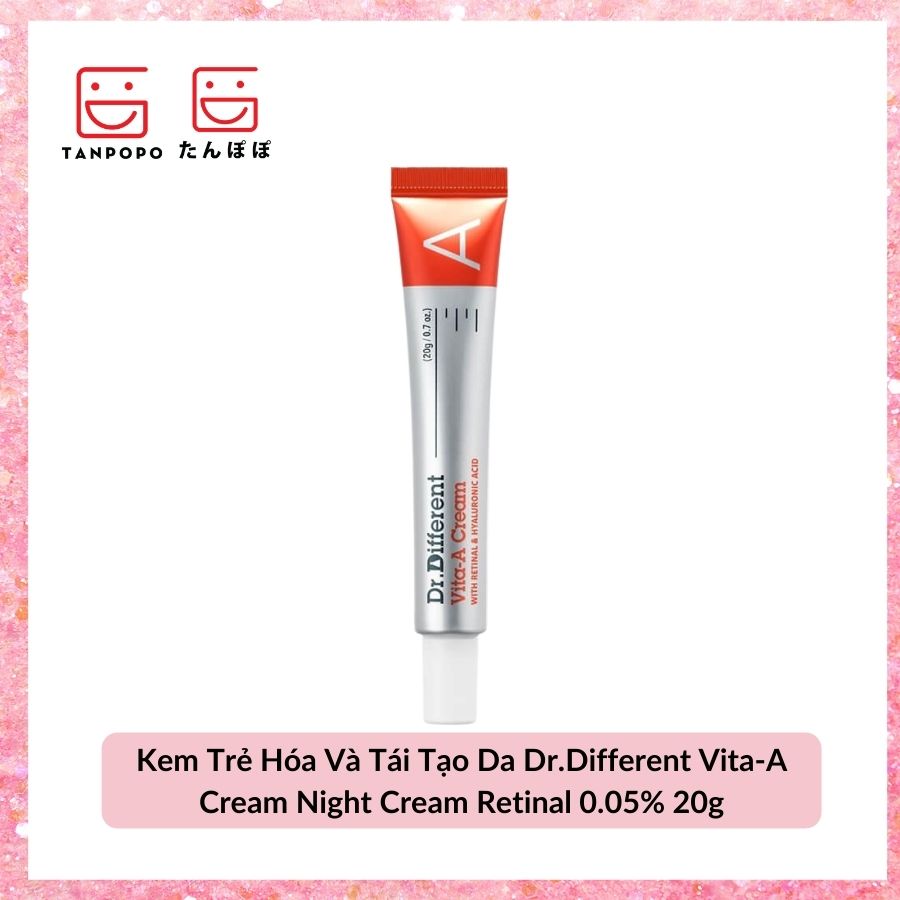 Kem Trẻ Hóa Và Tái Tạo Da Dr.Different Vita-A Cream Night Cream Retinal 0.05% 20g