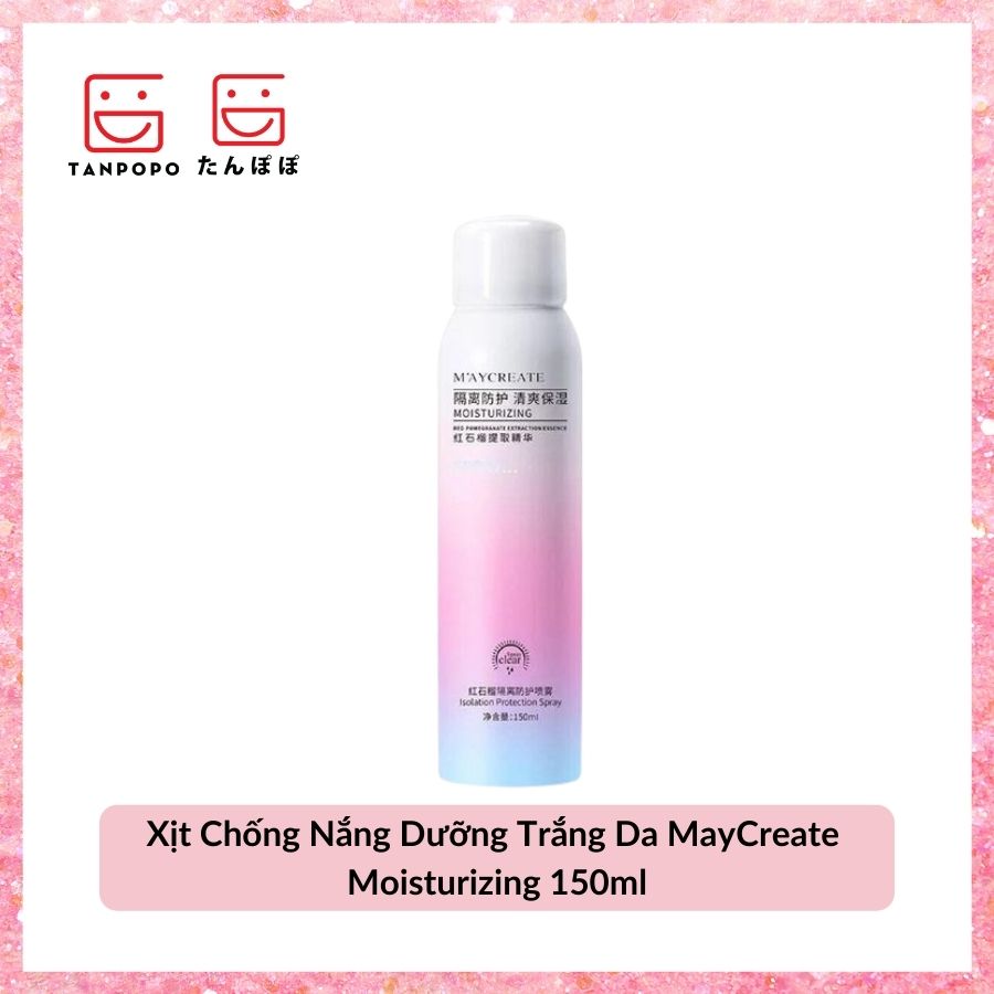 Xịt Chống Nắng Dưỡng Trắng Da MayCreate Moisturizing 150ml