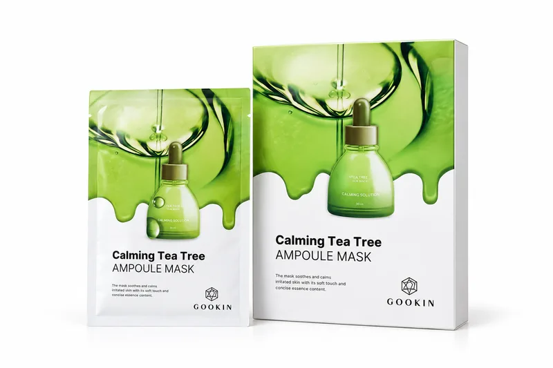 Hộp 10 miếng mặt nạ tràm trà Gookin Calming Tea Tree Ampoule Mask
