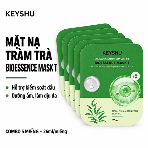 Mặt Nạ Tràm Trà Keyshu Melaleuca Alternifolia Leaf Oil Bioessence Mask T 26ml