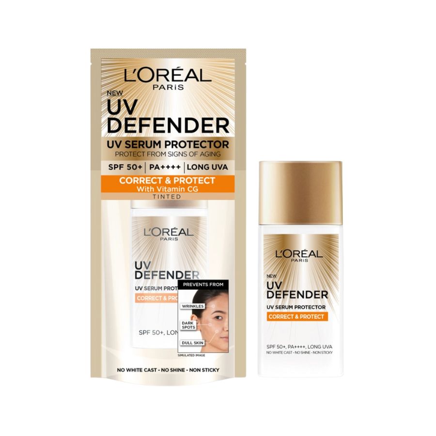 Kem Chống Nắng Mịn Nhẹ Che Phủ Đều Màu Da L'Oreal UV Defender Correct & Protect SPF50+ 50ml