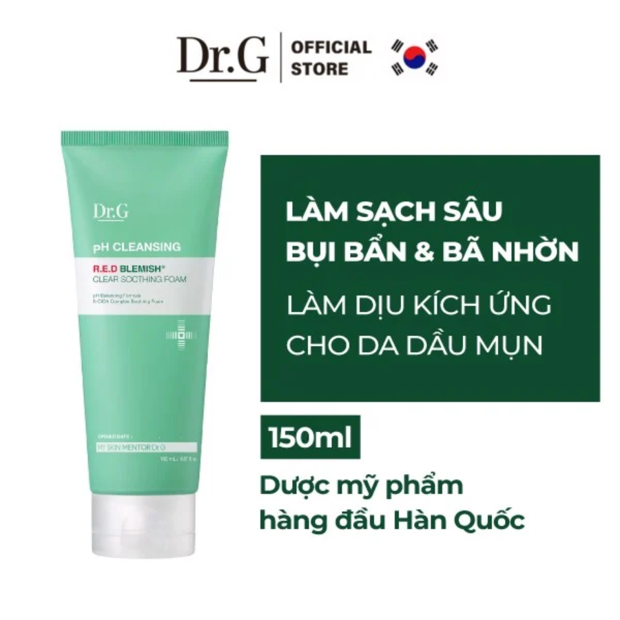 Sữa Rửa Mặt Dr.G pH Cleansing R.E.D Blemish Clear Soothing Foam 150ml