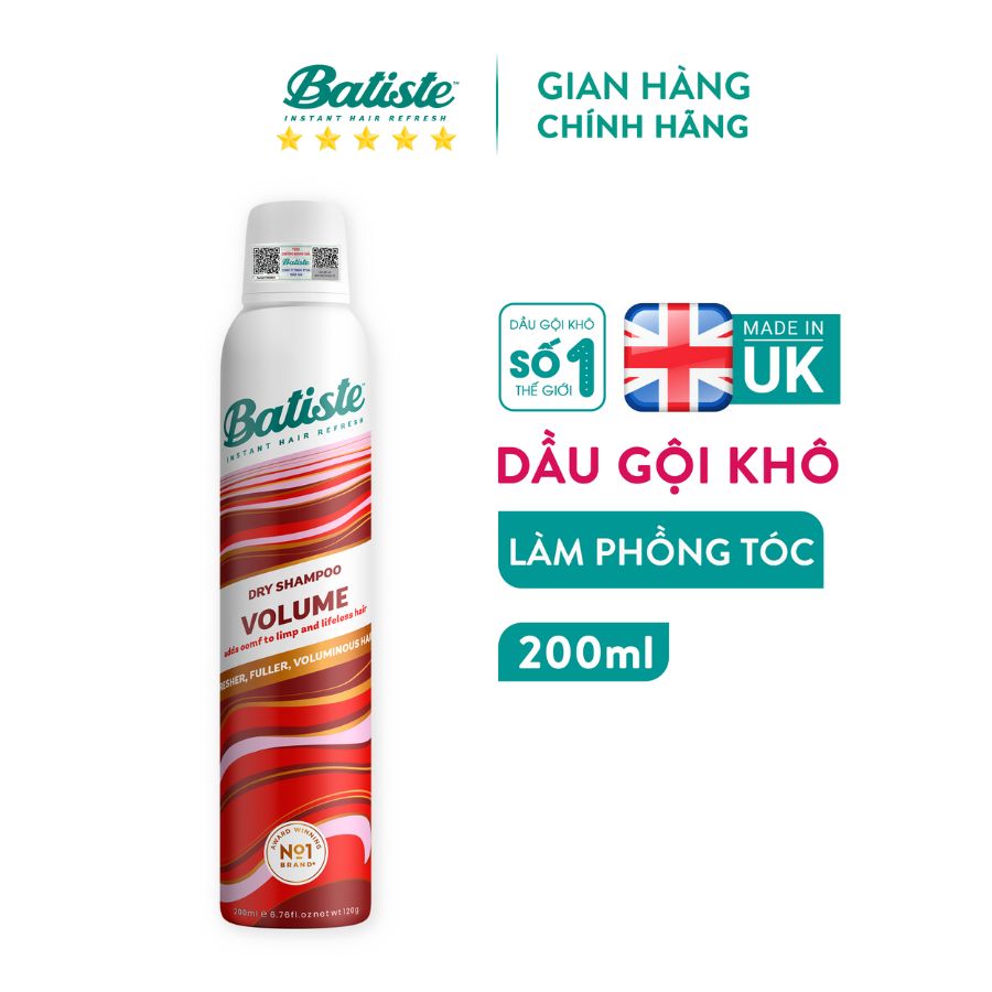 Gội Khô Batiste Dry Shampoo Volume 200ml