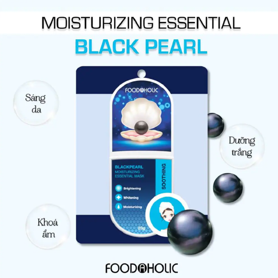 Mặt Nạ Giấy Foodaholic Dưỡng Ẩm Da Black Pearl Moisturizing Essential Mask
