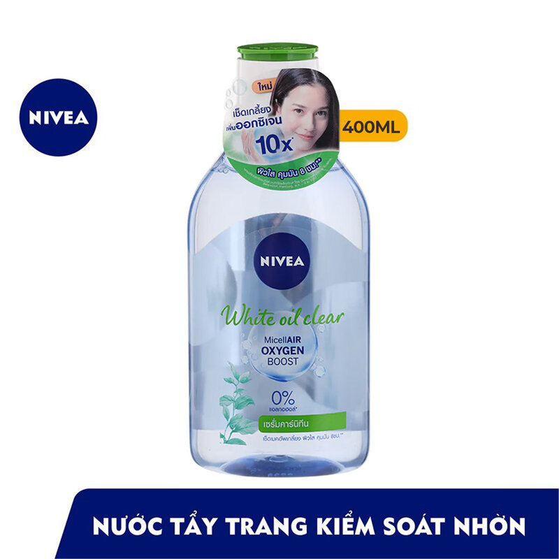 Tẩy Trang Nivea Sáng Da & Kiểm Soát Nhờn Mụn MicellAir Oxygen Boost Bright Oil Clear